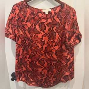 MICHAEL by Michael Kors Women’s Red Reptile Print Blouse